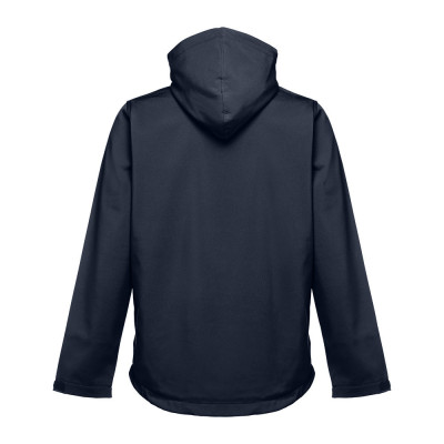 THC ZAGREB. Men's softshell jacket with detachable hood and rounded back hem